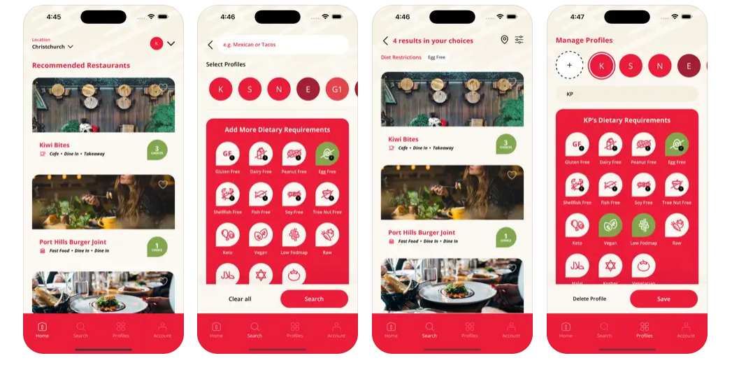 Eat Choice app showing restaurant listings and order tracking